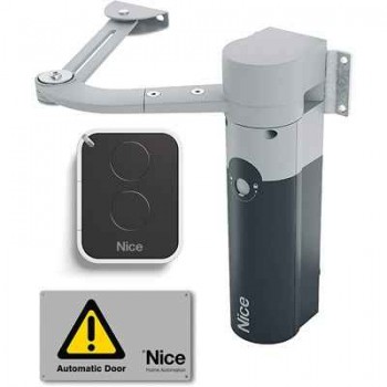 NICE WALKYKIT 1024 BD compact swing gate motor kit installed on a pedestrian gate in UAE